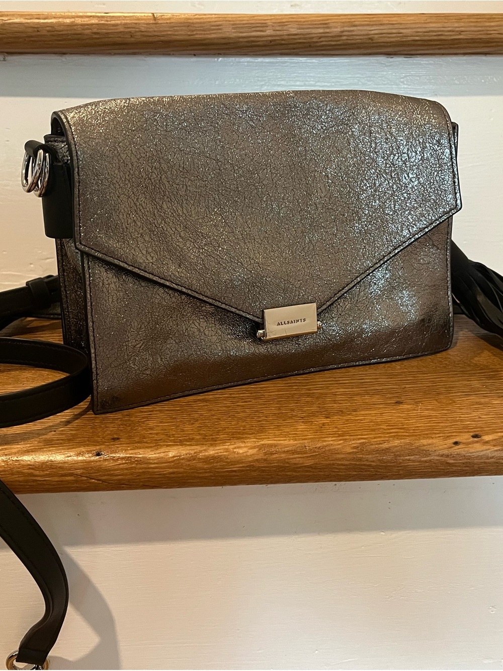 Silver Metallic Crossbody